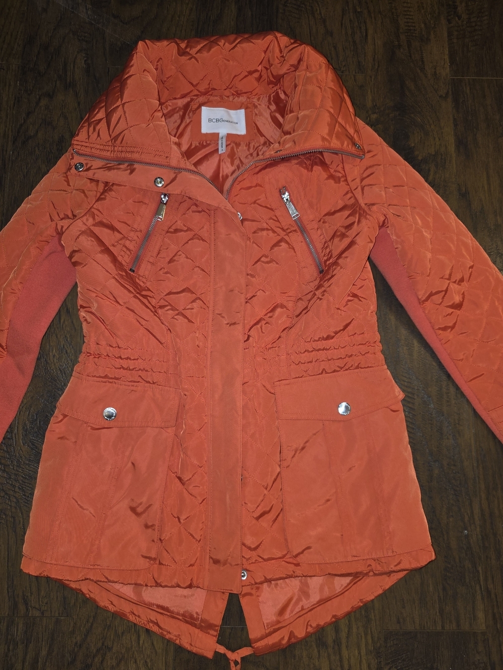 BCBGeneration Women's Quilted Orange Packable Jacket